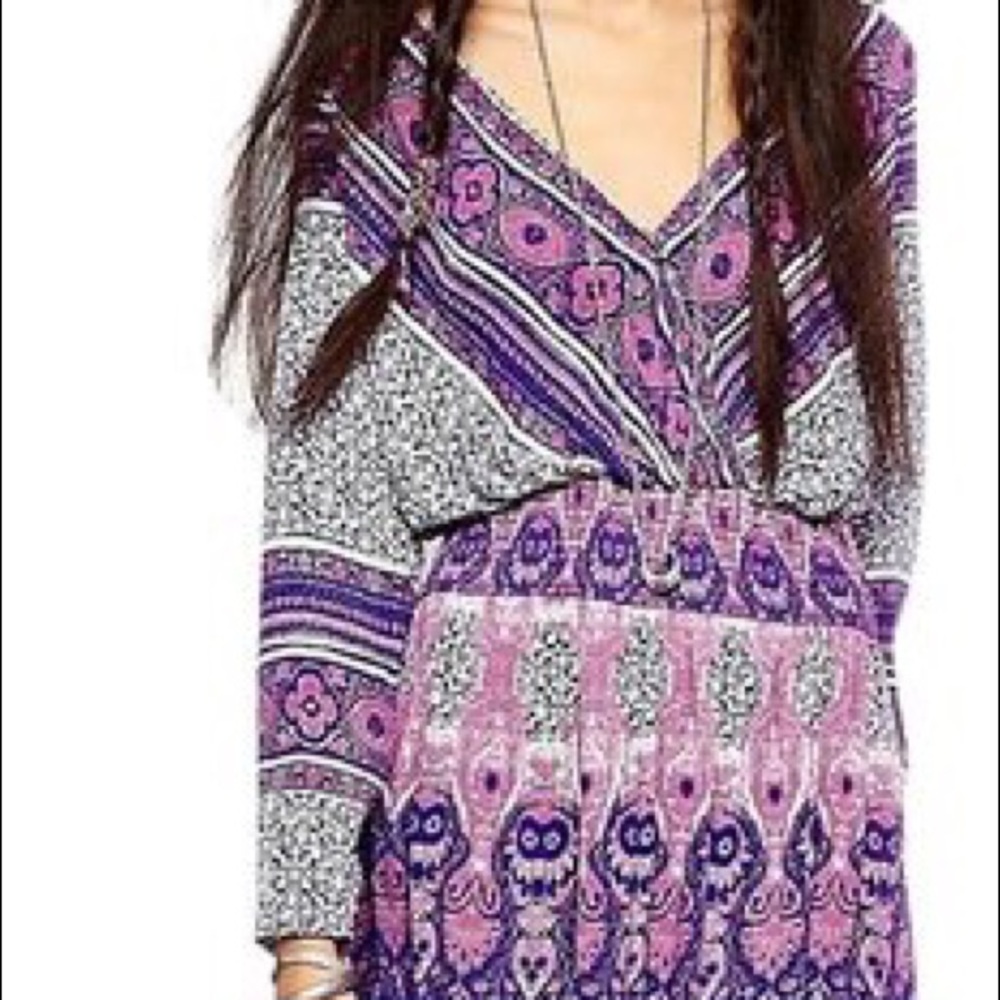 Free people paisley v neck maxi dress